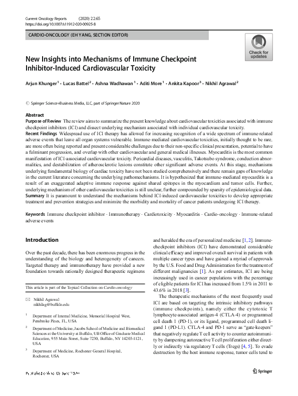 (PDF) New Insights into Mechanisms of Immune Checkpoint Inhibitor ...