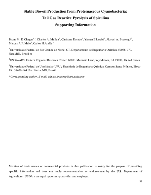 (PDF) Stable Biooil Production from Proteinaceous Cyanobacteria Tail