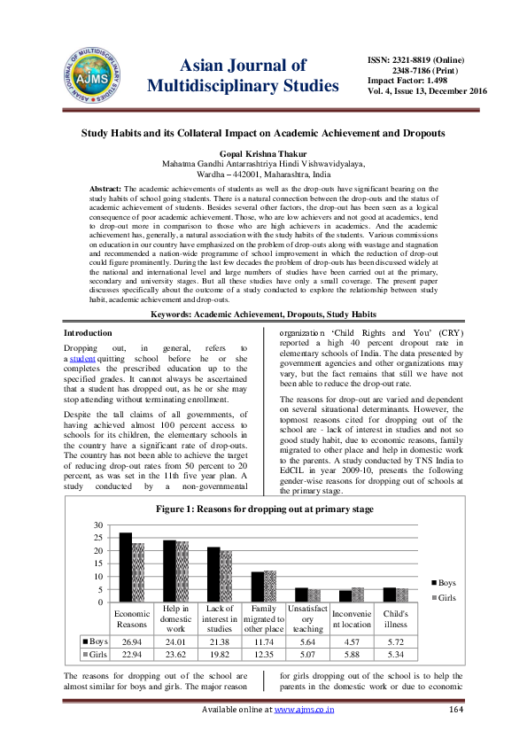 (PDF) Study Habits and Its Collateral Impact on Academic Achievement ...