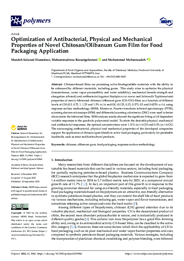 (PDF) Optimization of Antibacterial, Physical and Mechanical Properties ...