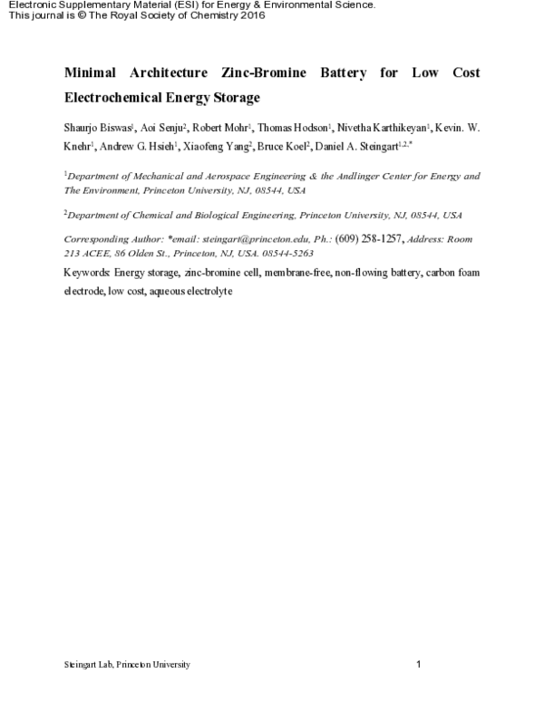 (PDF) Minimal architecture zincbromine battery for low cost