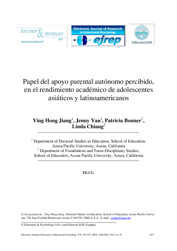 (PDF) The Role of Perceived Parental Autonomy Support in Academic ...