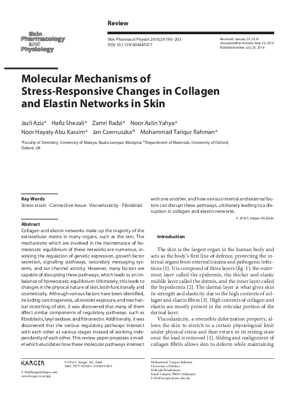 (PDF) Molecular Mechanisms of Stress-Responsive Changes in Collagen and ...