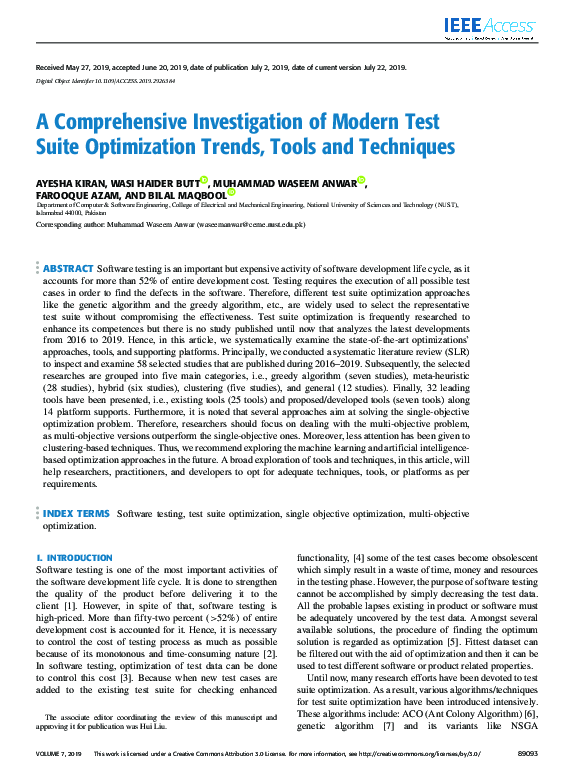 (PDF) A Comprehensive Investigation of Modern Test Suite Optimization ...