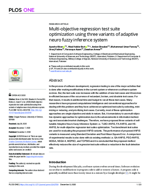 (PDF) Multi-objective regression test suite optimization using three ...