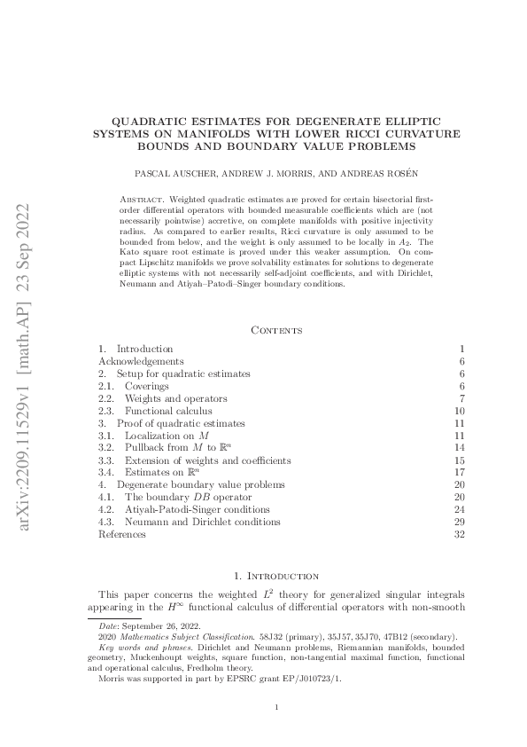 (PDF) Quadratic estimates for degenerate elliptic systems on manifolds ...