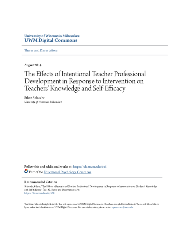 (PDF) The Effects of Intentional Teacher Professional Development in ...