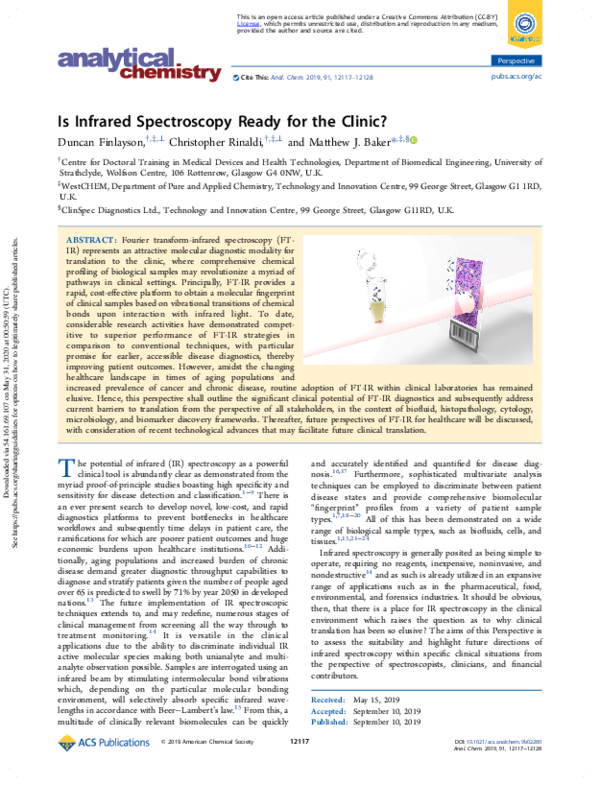 (PDF) Is Infrared Spectroscopy Ready for the Clinic?