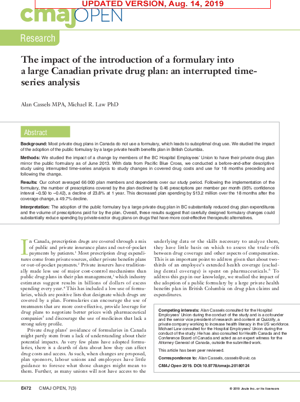 (PDF) The impact of the introduction of a formulary into a large ...