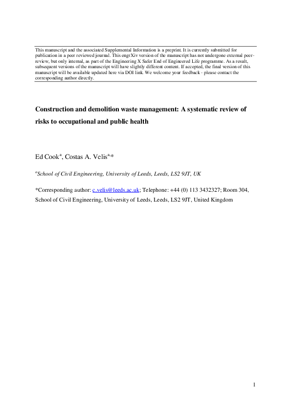 (PDF) Construction and demolition waste management: A systematic review ...