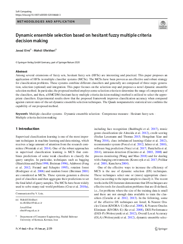 (PDF) Dynamic ensemble selection based on hesitant fuzzy multiple ...