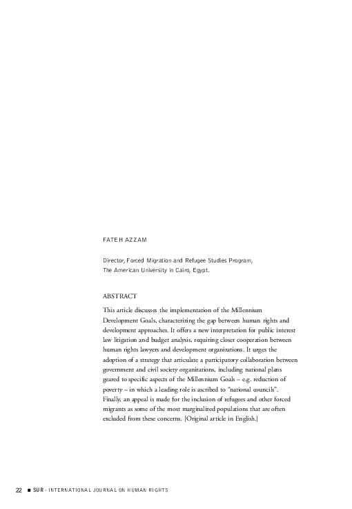 (PDF) Reflections on human rights approaches to implementing the ...