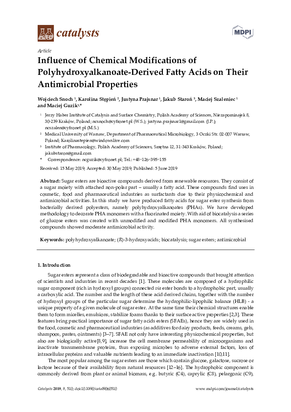 (PDF) Influence of Chemical Modifications of Polyhydroxyalkanoate ...