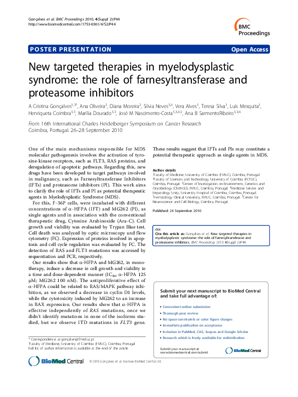 (PDF) New targeted therapies in myelodysplastic syndrome: the role of ...
