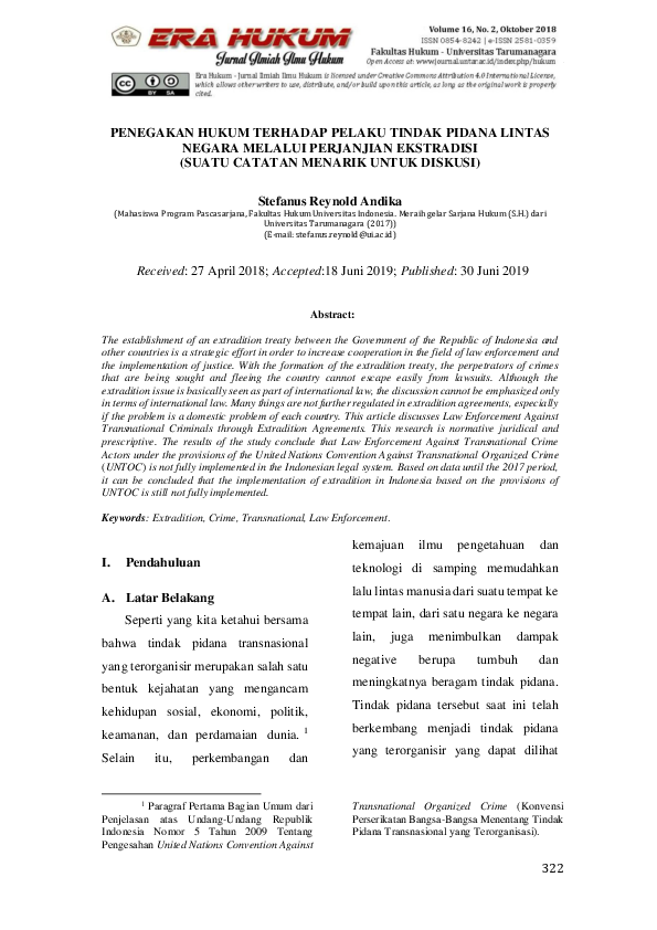 (PDF) Penegakan Hukum Terhadap Pelaku Tindak Pidana Lintas Negara ...