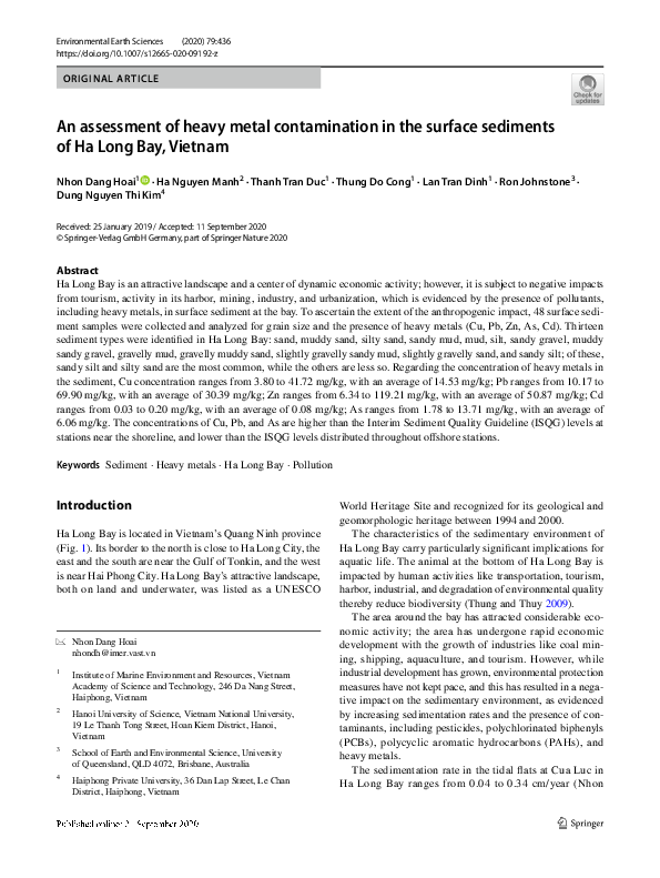 (PDF) Assessment of heavy metal contamination in the surficial ...