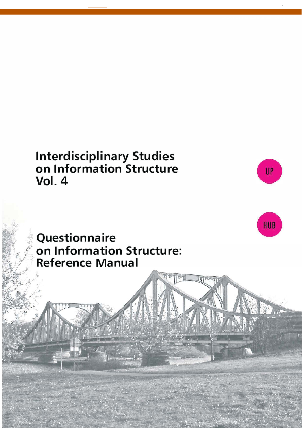 (PDF) Questionnaire on Information Structure (QUIS): Reference Manual