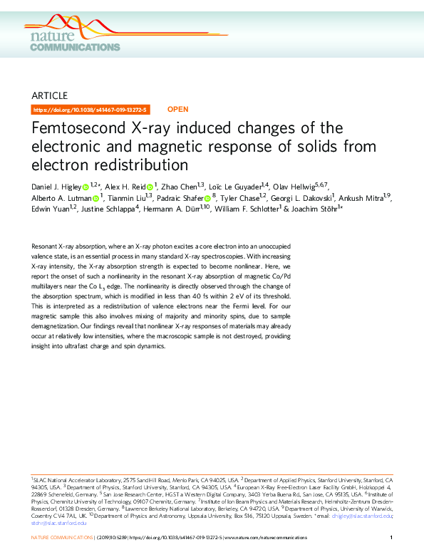 (PDF) Femtosecond X-ray induced changes of the electronic and magnetic ...