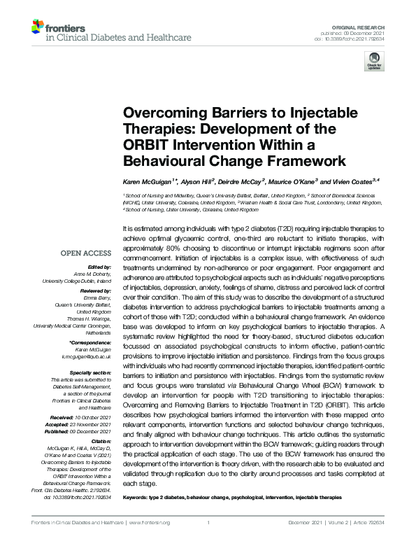 (PDF) Overcoming Barriers to Injectable Therapies: Development of the ...