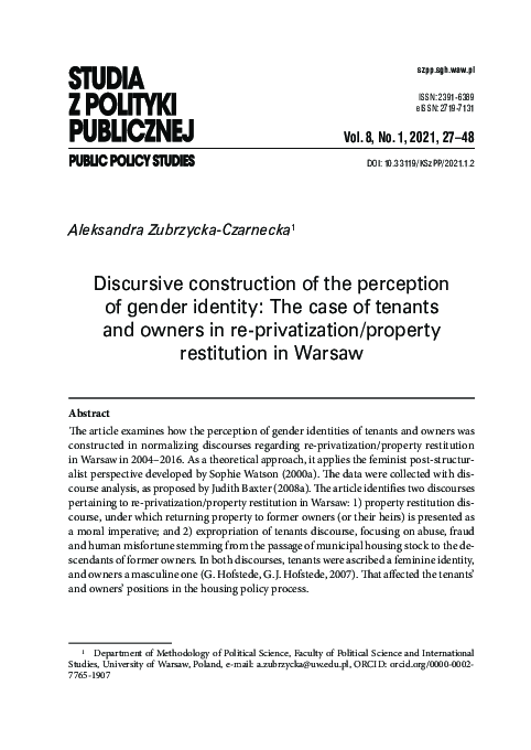 (PDF) Discursive construction of the perception of gender identity: The ...