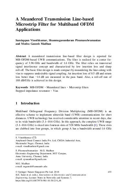 (PDF) A Meandered Transmission Line-based Microstrip Filter for ...
