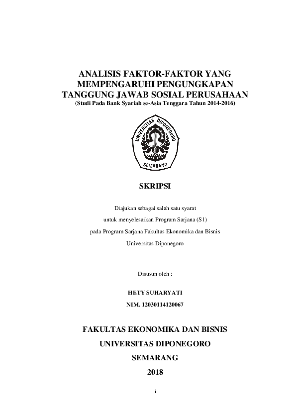 (PDF) ANALISIS FAKTOR-FAKTOR YANG MEMPENGARUHI PENGUNGKAPAN TANGGUNG