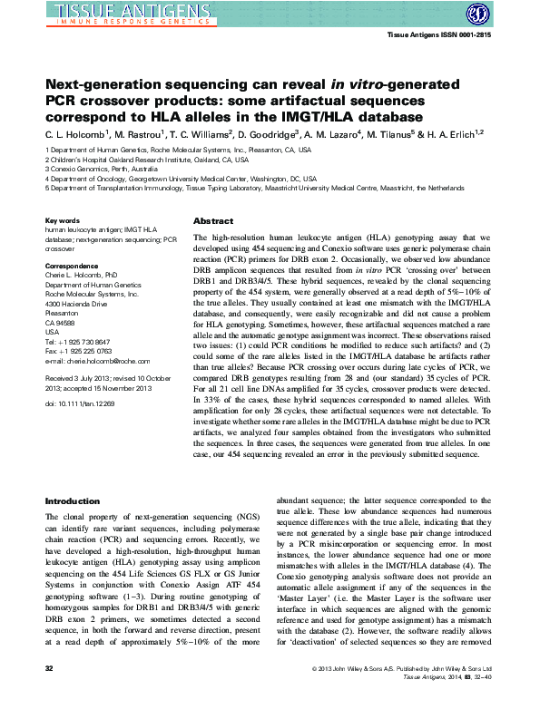 (PDF) Next-generation sequencing can revealin vitro-generated PCR ...