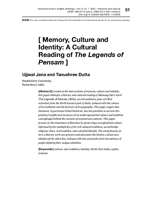 (PDF) Memory, Culture and Identity: A cultural reading of The Legends ...