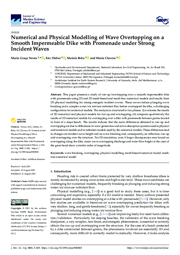 (PDF) Numerical and Physical Modelling of Wave Overtopping on a Smooth ...
