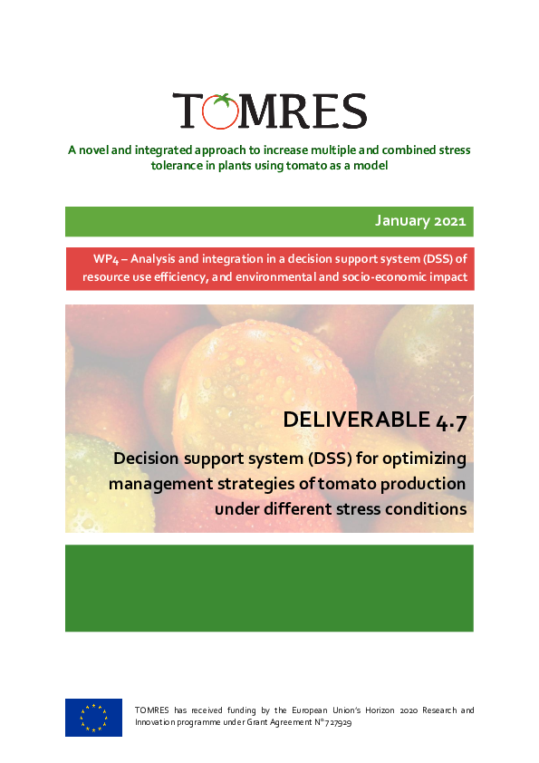 (PDF) DELIVERABLE 4.7 - Decision support system (DSS) for optimizing ...