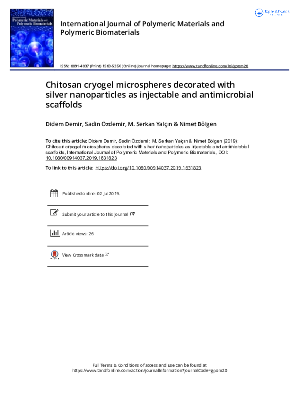 (PDF) Chitosan cryogel microspheres decorated with silver nanoparticles ...