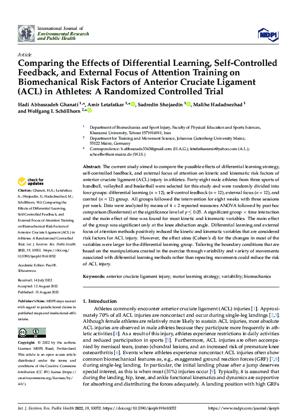 (PDF) Comparing the Effects of Differential Learning, SelfControlled