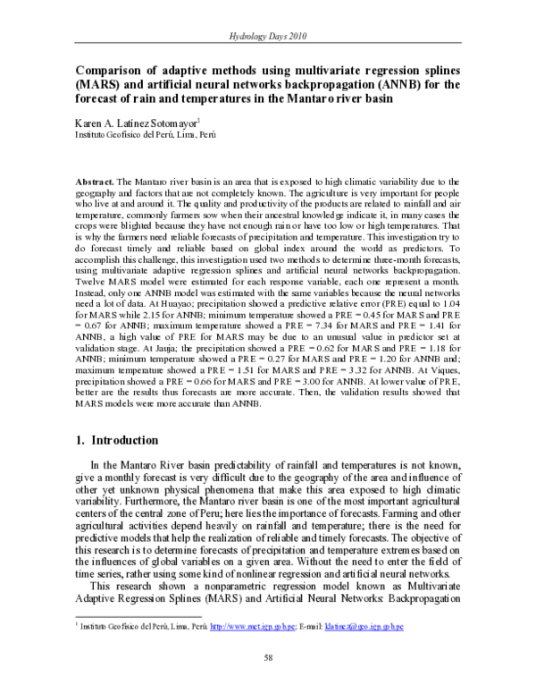 (PDF) Comparison of adaptive methods using multivariate regression ...