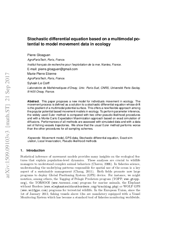 (PDF) Stochastic differential equation based on a Gaussian potential ...