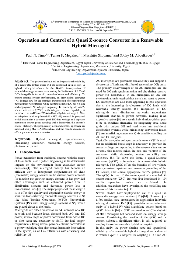 (PDF) Operation and Control of a Quasi Z-source Converter in a ...