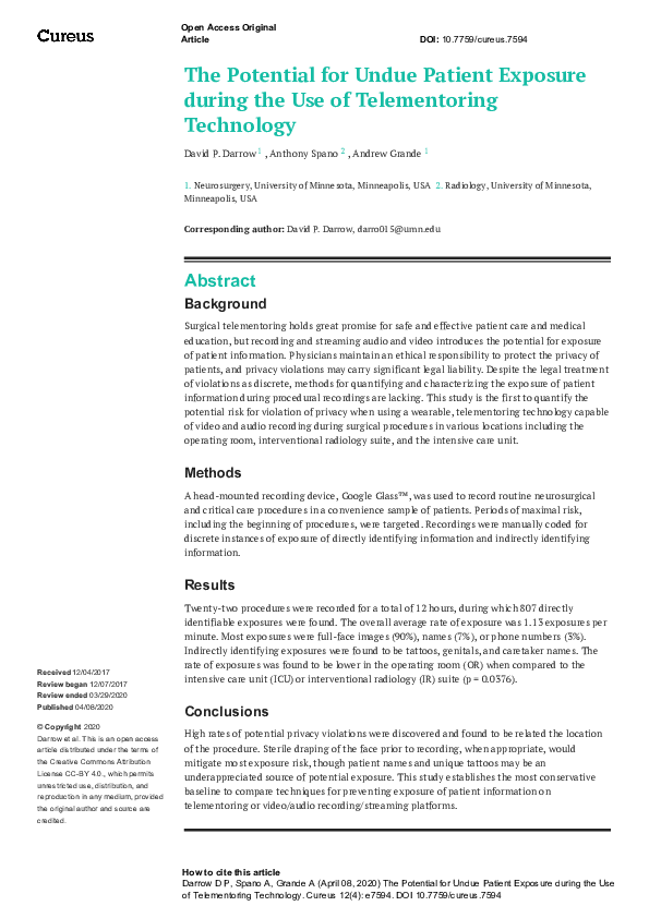 (PDF) The Potential for Undue Patient Exposure during the Use of ...