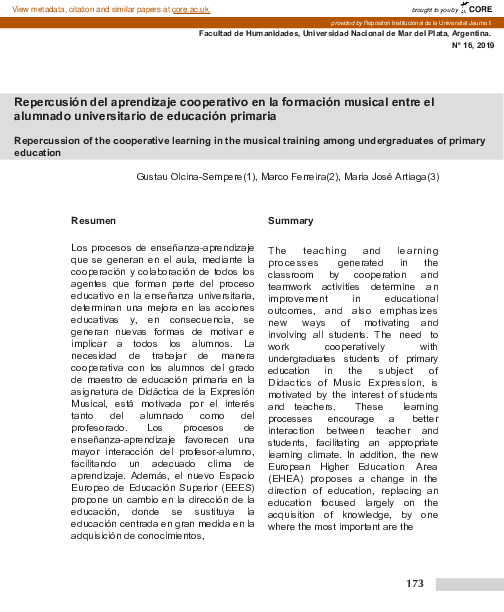 (PDF) Repercussion of the cooperative learning in the musical training ...