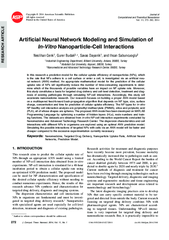 (PDF) Artificial Neural Network Modeling and Simulation of In-Vitro ...