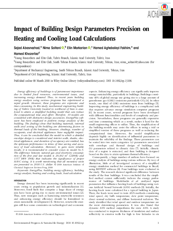 (PDF) Impact of building design parameters precision on heating and ...