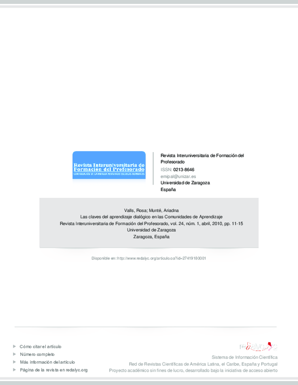 (PDF) Las claves del aprendizaje dialógico en las Comunidades de