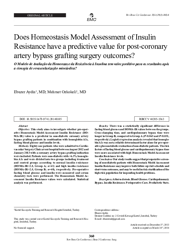 (PDF) Does Homeostasis Model Assessment of Insulin Resistance have a ...