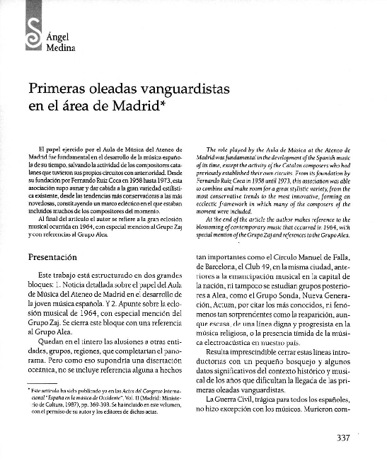 (PDF) Primeras Oleadas Vanguardistas En El área De Madrid