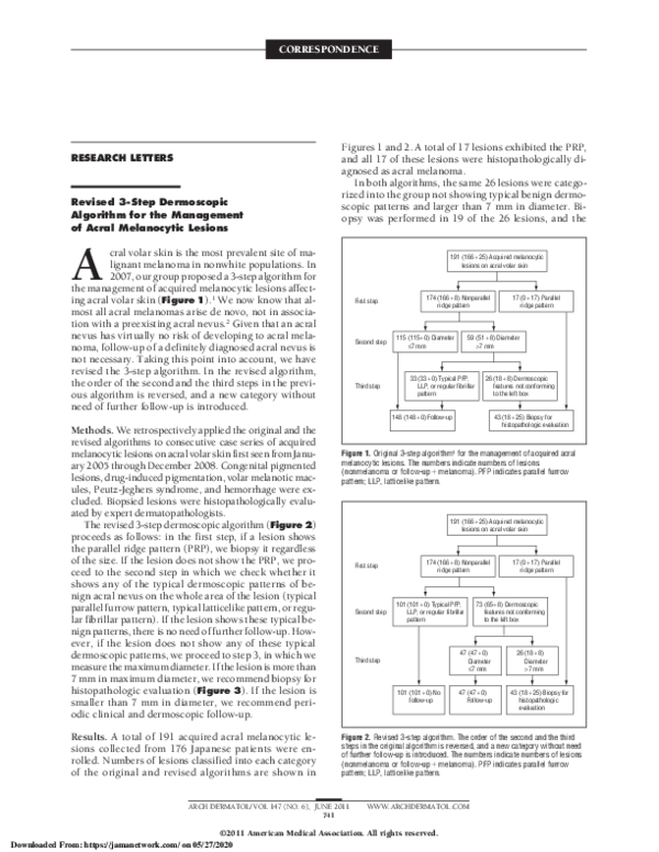 (PDF) Revised 3-Step Dermoscopic Algorithm for the Management of Acral ...