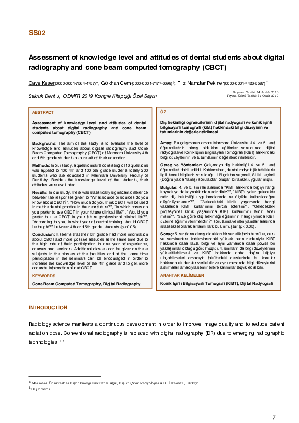 (PDF) Assessment of knowledge level and attitudes of dental students ...