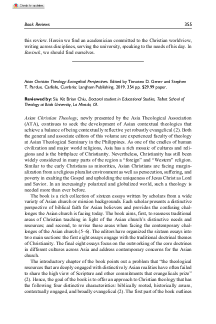 (PDF) Book Review: Asian Christian Theology: Evangelical Perspectives ...