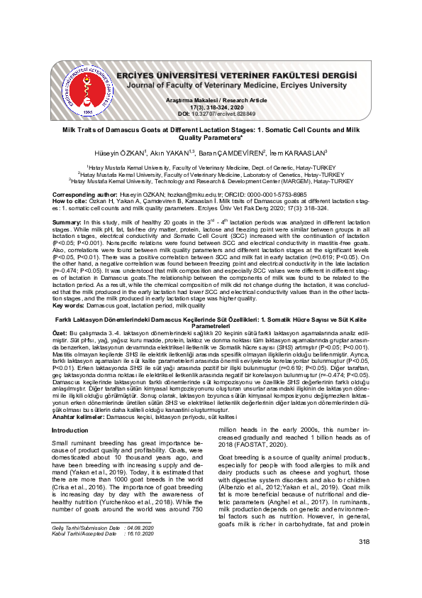 (PDF) Milk Traits of Damascus Goats at Different Lactation Stages: 1 ...