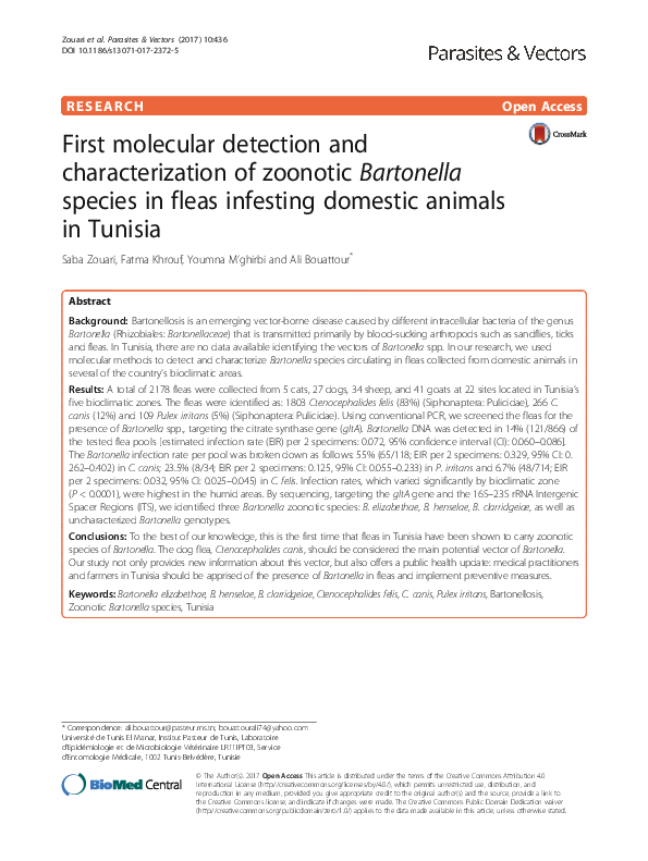 (PDF) First molecular detection and characterization of zoonotic ...