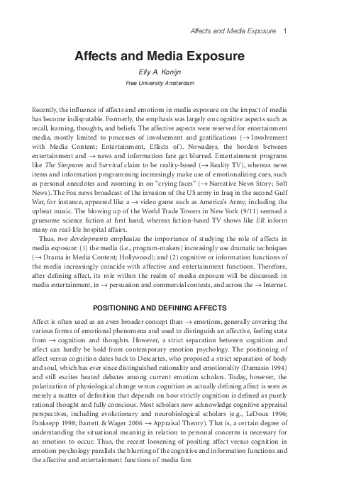 (PDF) Affects and Media Exposure