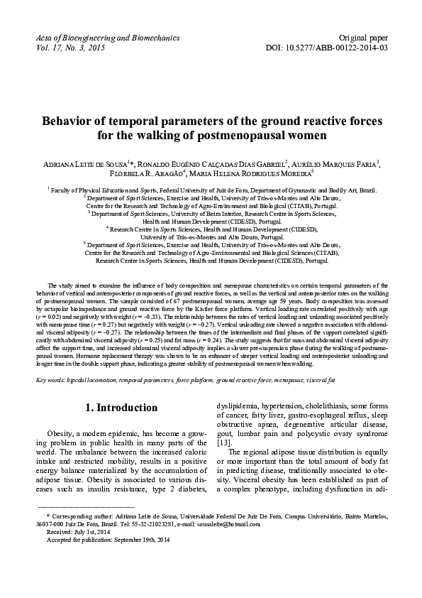 (PDF) Behavior of temporal parameters of the ground reactive forces for ...