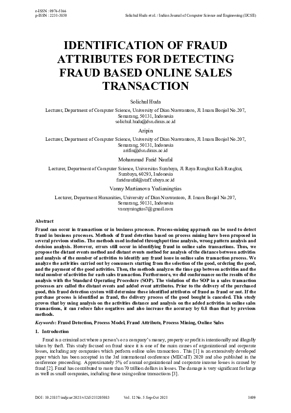 (PDF) Identification of Fraud Attributes for Detecting Fraud Based ...